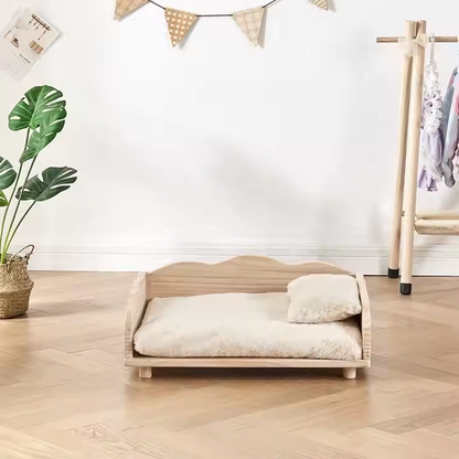 Cozy Comfort: Elegant Wooden Cat Bed & Lounge