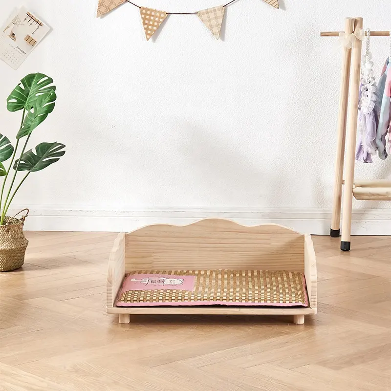 Cozy Comfort: Elegant Wooden Cat Bed & Lounge